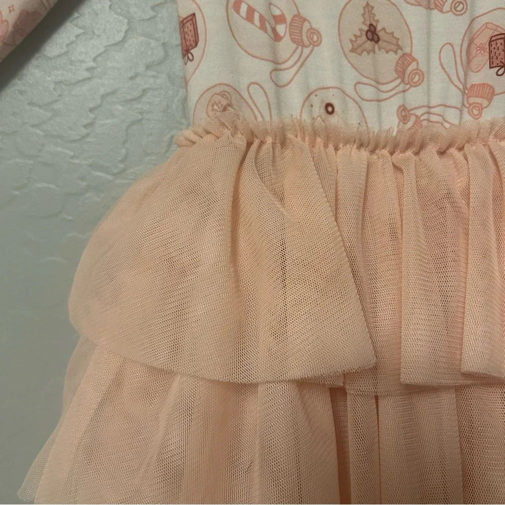 In My Jammers blush ornament christmas tiered tutu bamboo dress size 3T